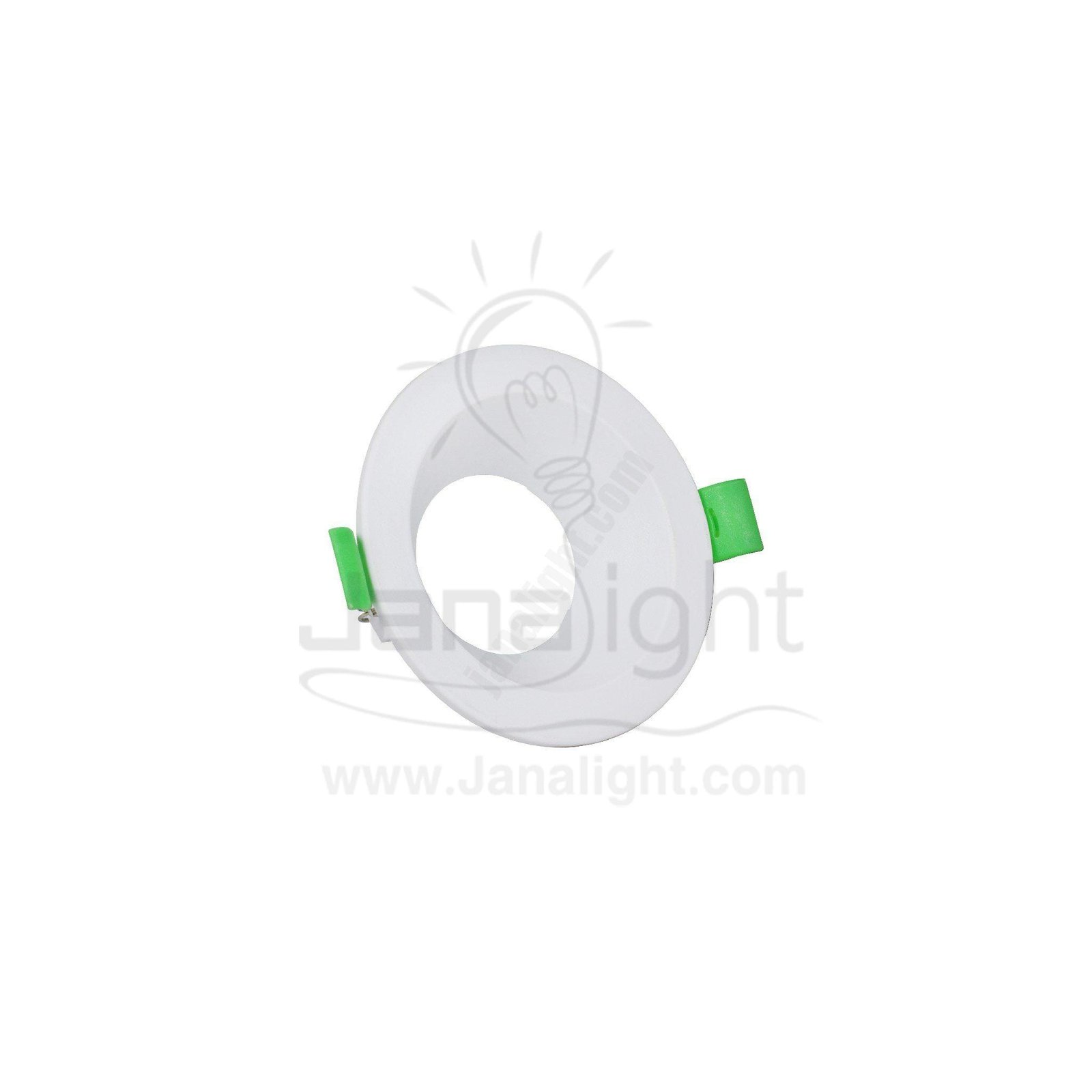 سبوت لايت فارغ ثابت غويط مدور بلاستك ابيض جنى لايت JN401 single round white Spotlight frame